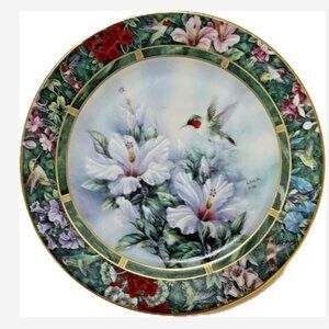 Lena Liu Collector Plate "The Ruby Throated Hummingbird" 1st Issue Plate #4498D